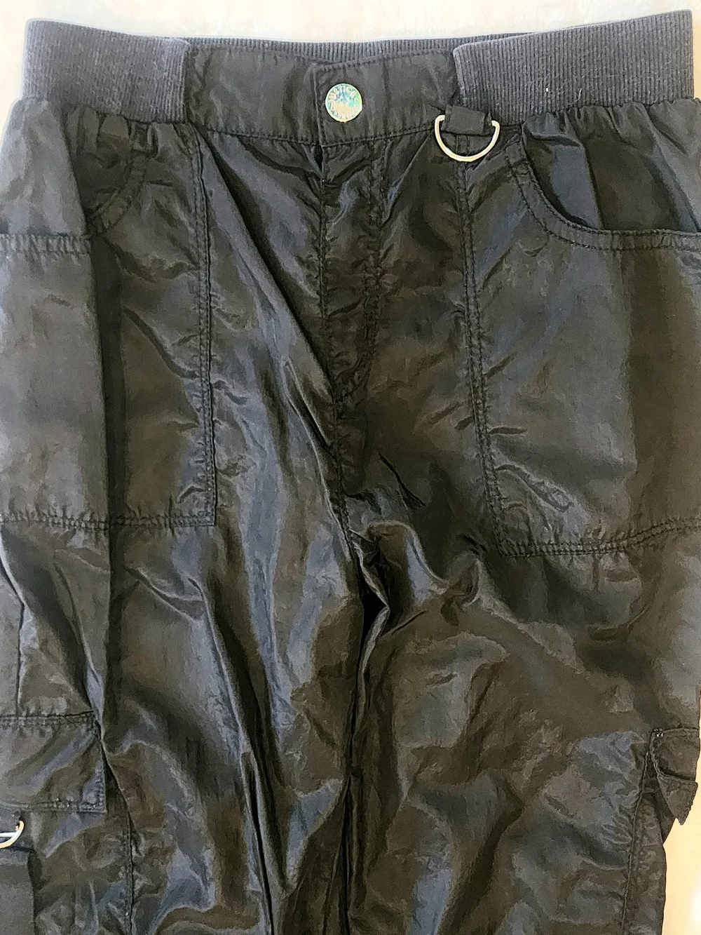 Justice Black Kids Cargo Parachute Pants